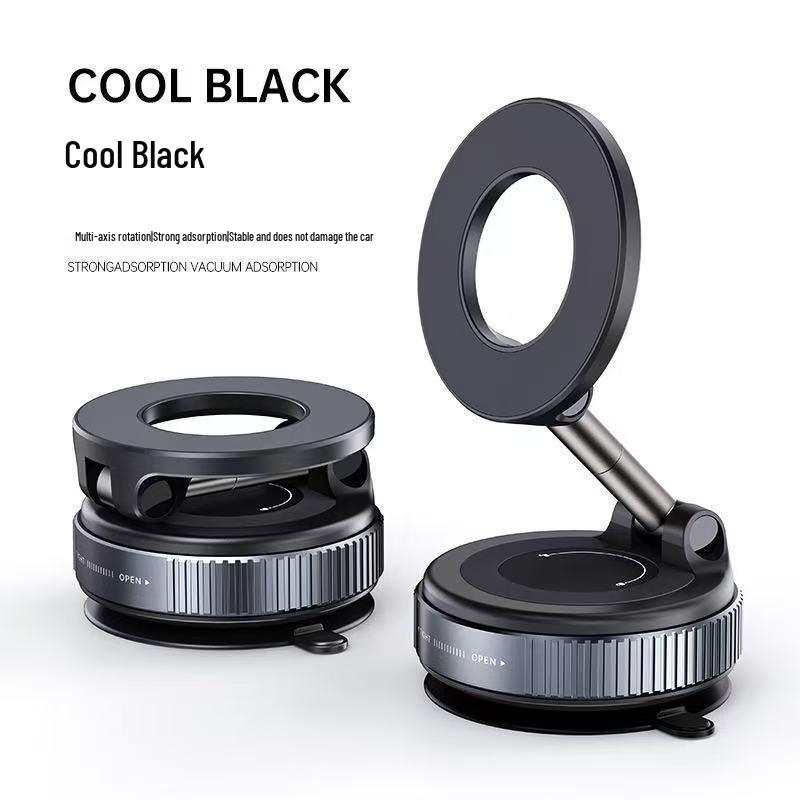 Magnetic Suction Cup Rotating Phone Holder with Silicone Grip for Car