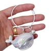 1/2/3Pcs Key Chain Faux Pearl Whale Shape Charm Keychain with Bangle Bags Backpacks Key Holder Decorative Bag Accessory
