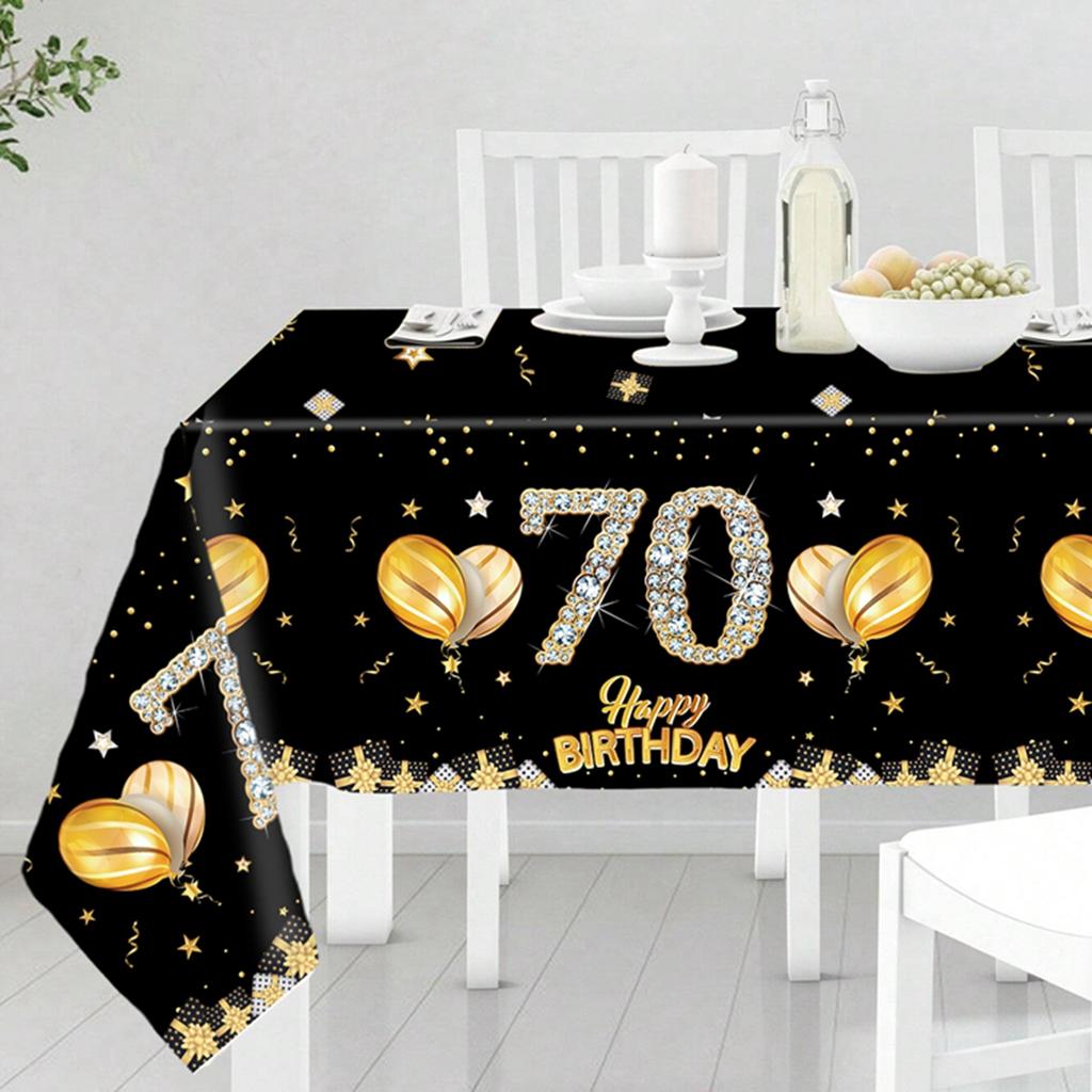 Black Birthday Plastic Tablecloth 18 30 40 50 60 Year Birthday Party Decor Kids Women Birthday Party Supplies Favors Anniversary
