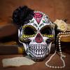 Day of The Deads Mask Sugar Skull Mask with Rose Decorations Masquerades Mask for Halloween Cosplay Party Costume Gifts