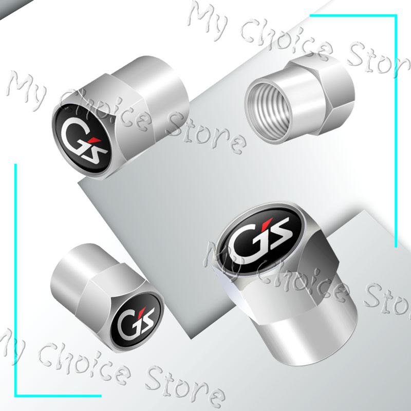 4Pcs/lot GS Emblem Car Wheel Tire Valve Caps Tyre Stem Airdust Waterproof Covers For Toyota RAV4 Hilux Voxy Noah Zrr80 65 R70