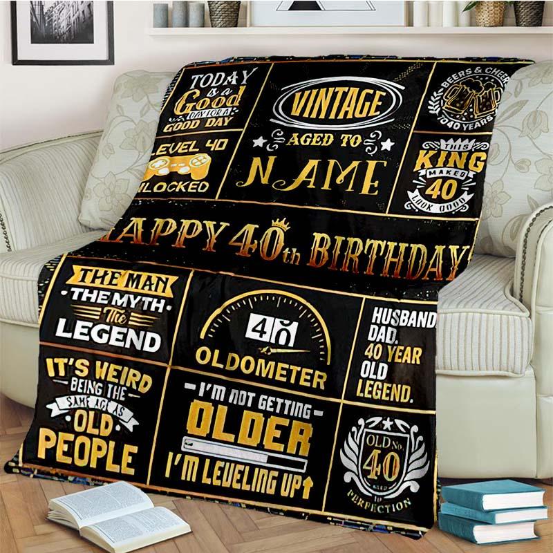 40Th Birthday Customize Your Name Blanket Warm Comfortable And Soft Blankets Are Suitable For Home Lunch Break Blanket Office Sofa Sofa Gift To
