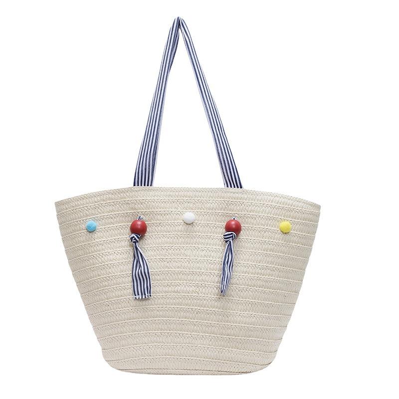 New cute ball straw bag fashion seaside vacation wind tote woven bag large capacity beach bag