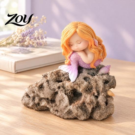 Healing Gifts for Teenage Girls Sleeping Mermaid Figurine, Resin Cute Statue, Mini Ornament Desktop, Compact Car Interior, Fish Tank Micro Landscape