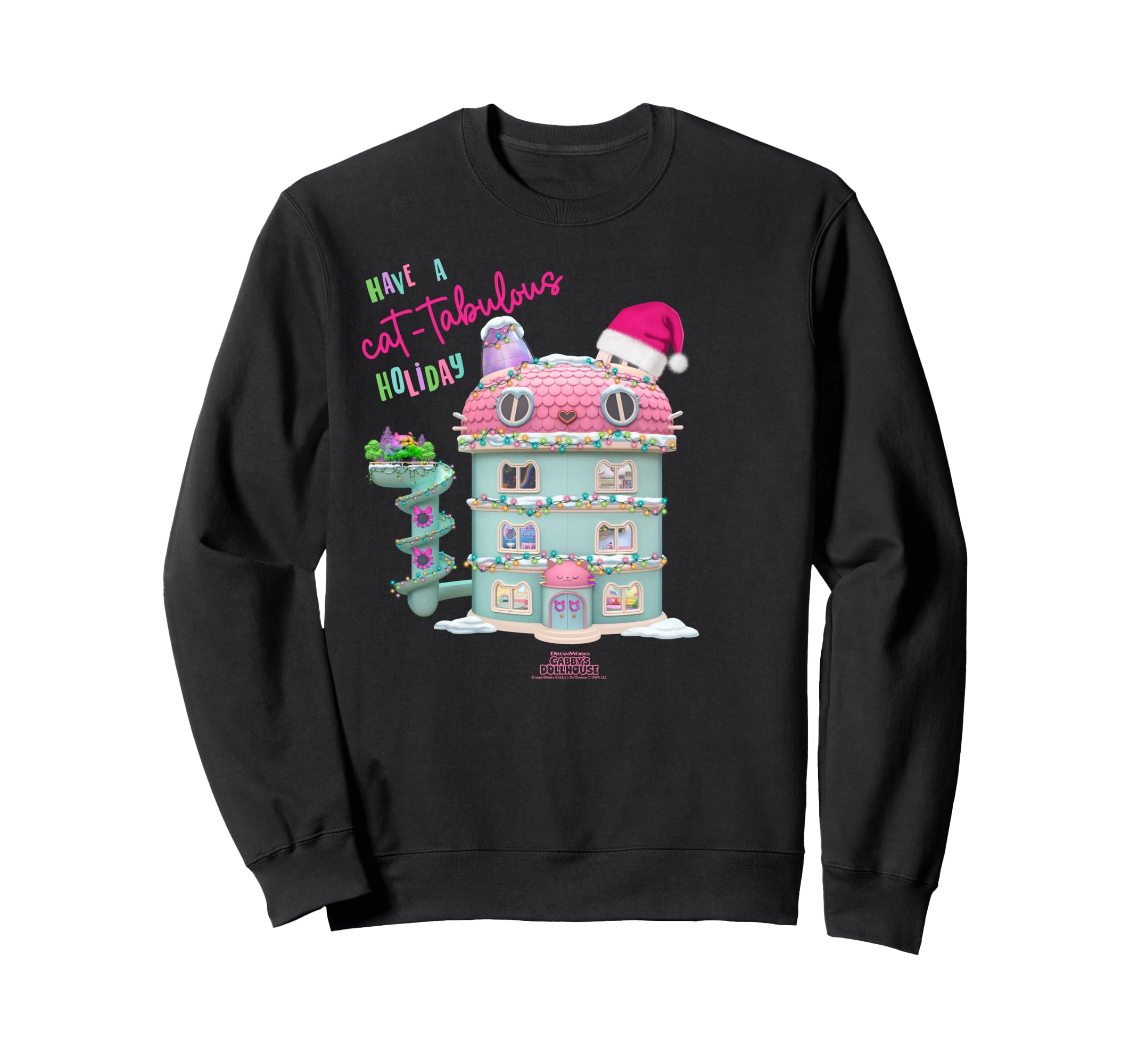 

DreamWorks Gabby s Dollhouse Cat Holiday House Sweatshirt