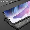 KEYSION Stoßfeste Hülle für Samsung S22 Ultra 5G S22+ Plus S21 FE Lederstruktur Silikon Handyhülle für Galaxy Note 20 Ultra