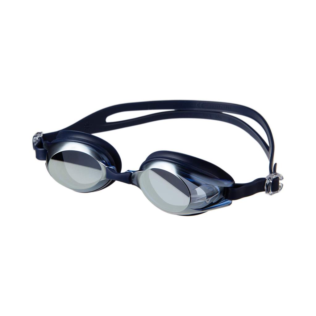 MIZUNO Swim Cushion Blue with Silver Mirror Goggles, Type, N3JE601114,