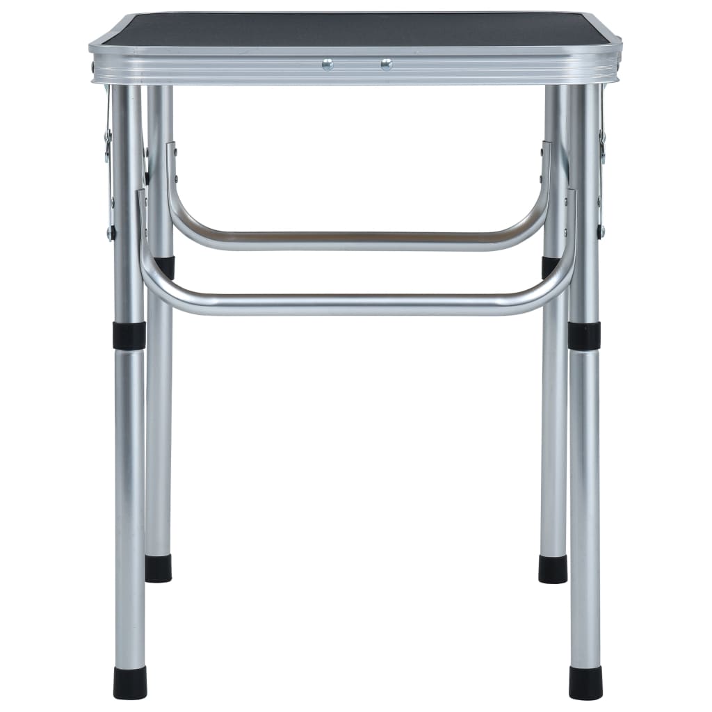 vidaXL Klappbarer Campingtisch Grau Aluminium 60x45 cm