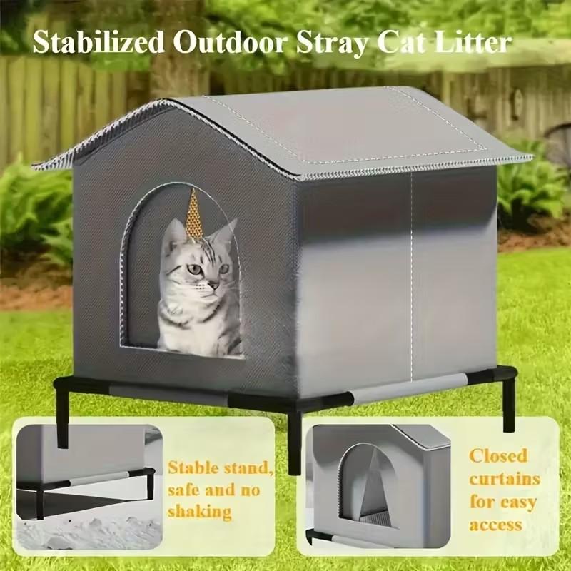 Warmes isoliertes Winterkatzenbett für Streunerkatzen und kleine Hunde Drei Größen verfügbar Langlebiges Wildkatzenheim Das perfekte Geschenk für Tierliebhaber