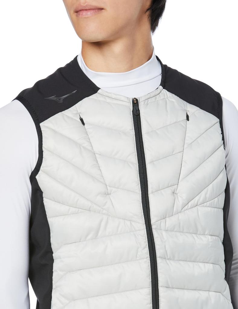 Mizuno Techfill Hybrid Training Cold Moonstruck 3XL Vest, Protection, Moisture-Wicking, Heat-Retaining, Washable, 32MEA537, Gray,