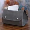 Portable Retro Table Tissue Box Decoration Leather Car Storage Box Environmentally Solid Color Napkin Holder Office