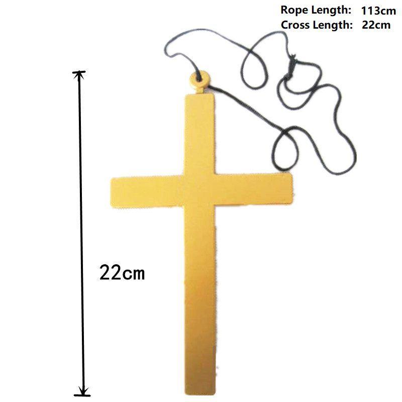 

Priest Costume Godfather Women Men Halloween Fancy Dress Stage Cosplay Robe Cross(No Costume)