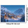 1Pcs Winter Snowy Village Cozy Cabins Snow Decoration Background Christmas Backdrop Decorations For Photo Studio Booth Party