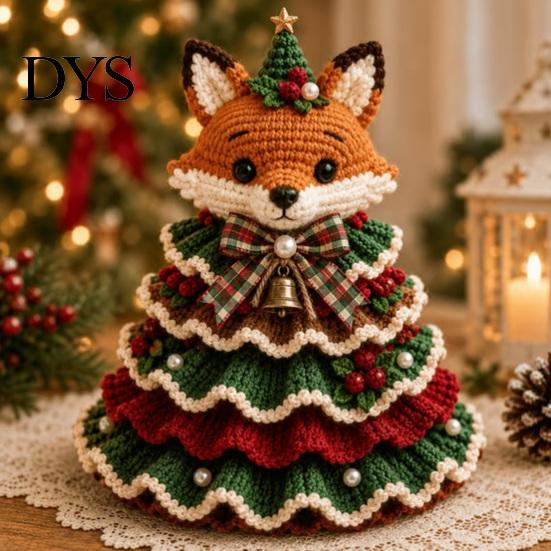 DIY Yarn Knitting Projects Animal Christmas Tree Crochet Kit, Highland Cow Cute Handmade Gift Idea for Family Dachshund Cat Crafting Kit Beginners,