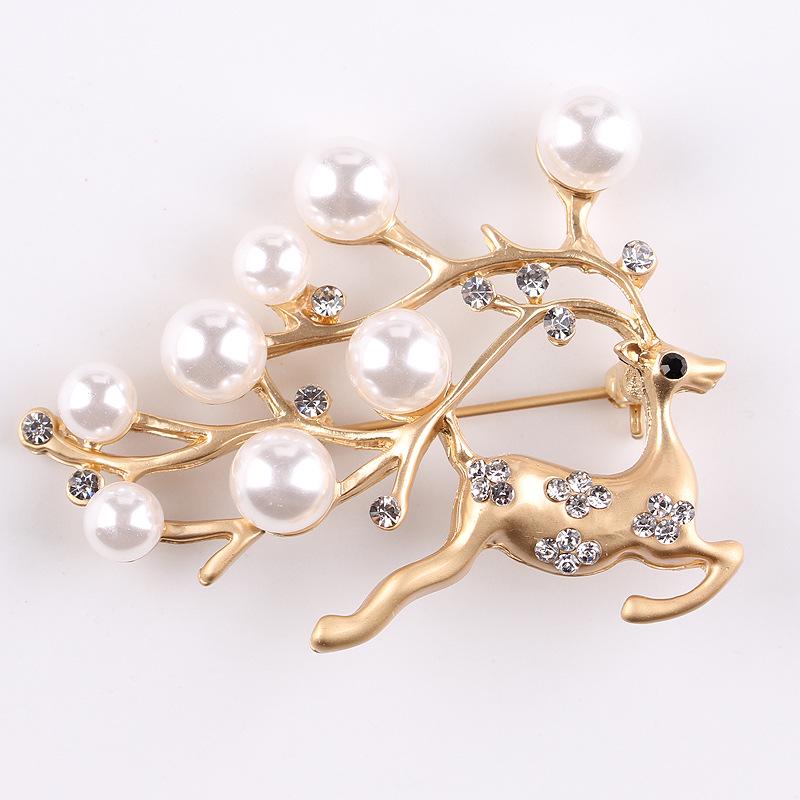 Lanhao Hot-Selling Pearl Swan Rhinestone Flower Brooch - Japanese & Korean Fashion Accessories for Women