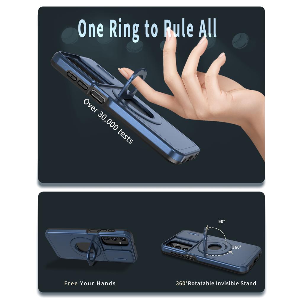 For Samsung Galaxy A34 5G Case Slide Camera Window TPU+PC Magnetic Phone Cover