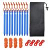 Ultra-light Aluminum Camping Tarp Set: Tent Stakes, Windproof Rope & Buckles, 18cm Triangular Ground Stakes