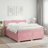 Box Spring Bed with Mattress and Headboard Pink 140 X 200 Cm Velvet