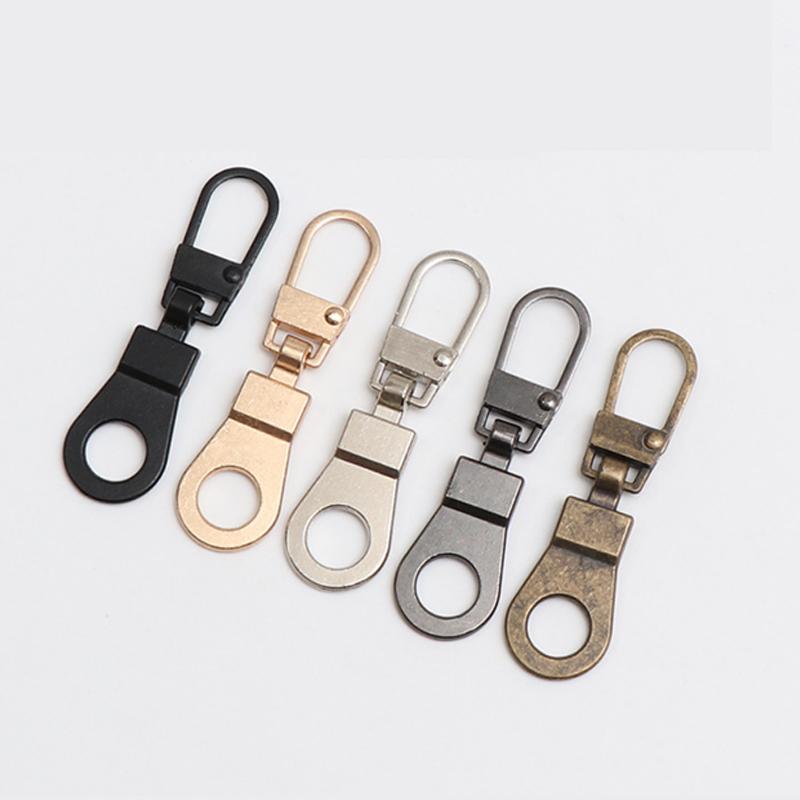 Detachable Metal Zipper Puller Head 5-12Pcs Replacement Zipper Head Repair Kits For Luggage Purse Clothes DIY Sewing Accessories