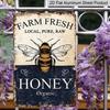 2D Flat, 1pc Vintage "Farm Fresh Honey" Aluminium Sign - 8"x12" Rustic Beekeeper & Kitchen Decor, Organic Honey Wall Art, Perfect Gift for Beekeepers