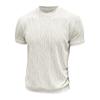 Mens Short Sleeve Jacquard Knit Round Neck Pullover T Shirt
