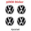 4pcs 56mm Car Wheel Center Cover Stickers Hub Cap Sticker For VW Golf Polo Tiguan Touran Jetta Passat CC T5 GTI Scirocco Magotan xm1