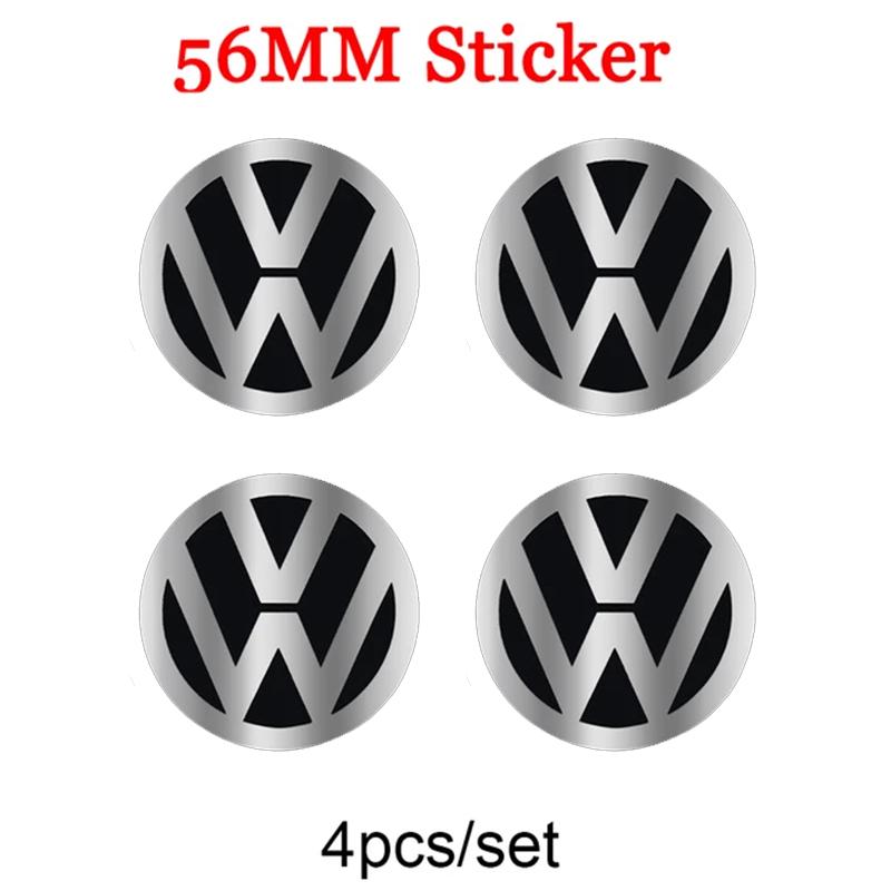 4pcs 56mm Car Wheel Center Cover Stickers Hub Cap Sticker For VW Golf Polo Tiguan Touran Jetta Passat CC T5 GTI Scirocco Magotan xm1