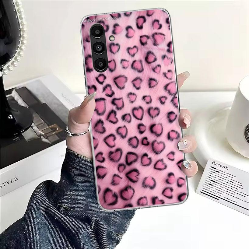 Pink Leopard Print Phone Case For Samsung Galaxy A13 A14 A15 A16 A17 A53 A54 A55 A56 A57 A33 A34 A35 A36 A37 A23 A24 A25 A26 Gal
