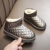 Clearance children's snow boots, boys' winter slip-on short boots, cotton shoes with plush lining, waterproof and thickened, girls' warm shoes