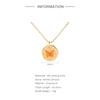 S925 Sterling Silver Wind Round Brand Diamond-Set Fun Butterfly Drop Oil Youth Vitality Clavicle Chain Ladies Necklace