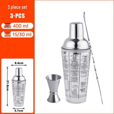 Handon Glass Cocktail Shaker Set with Scale