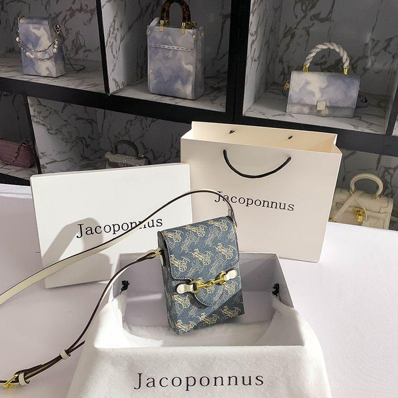 

Bag Women s Leather Carriage Special-Interest Design Mobile Phone Bag Carriage Blue