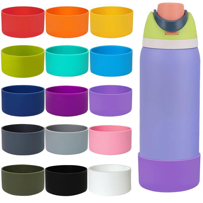 Cup Cover Sports Water Bottle Cup Cover Space Bottle Silicone Cover Bottom Mat Coaster Universal 12 To 40Oz Wear-Resistant Acces