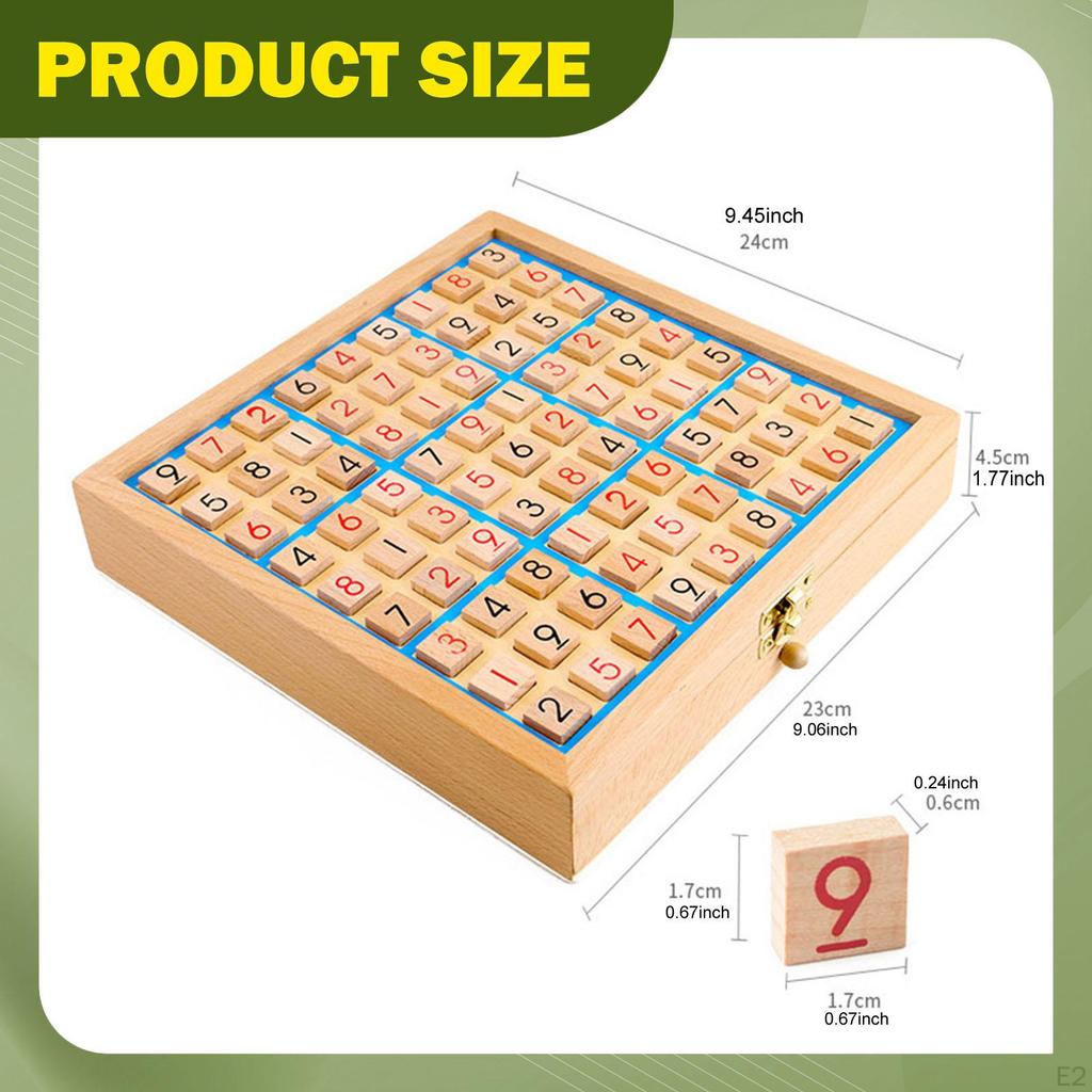 Wooden Sudoku Board Game Desktop Train Logical Thinking Ability Lightweight Brain Teaser