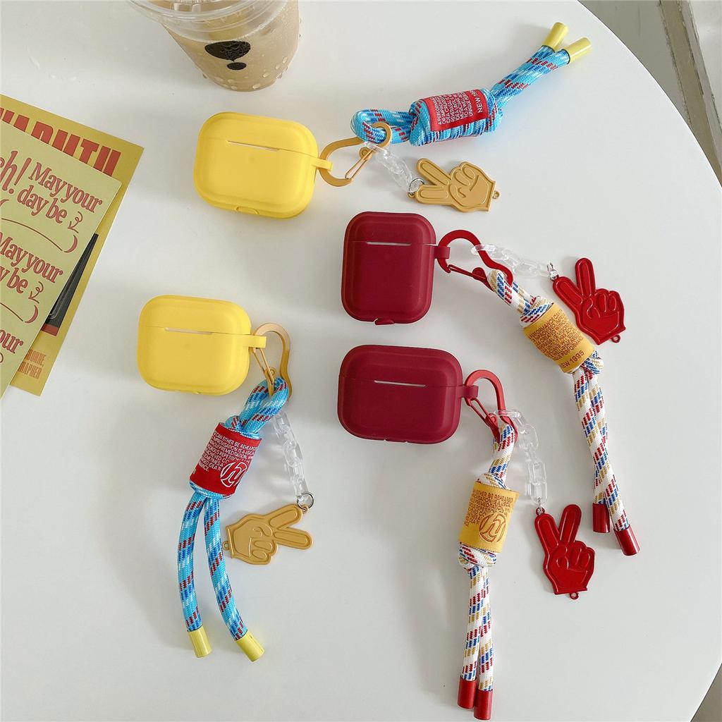 Lanyard silicone for Apple AirPods second generation Bluetooth headset protective cover Apple Pro1 earphone case simple