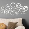 24pcs Circle Mirror Sticker DIY Wall Sticker DIY Wall Decoration for Living Room Bedroom Dining Room Kitchen Gym Home Office