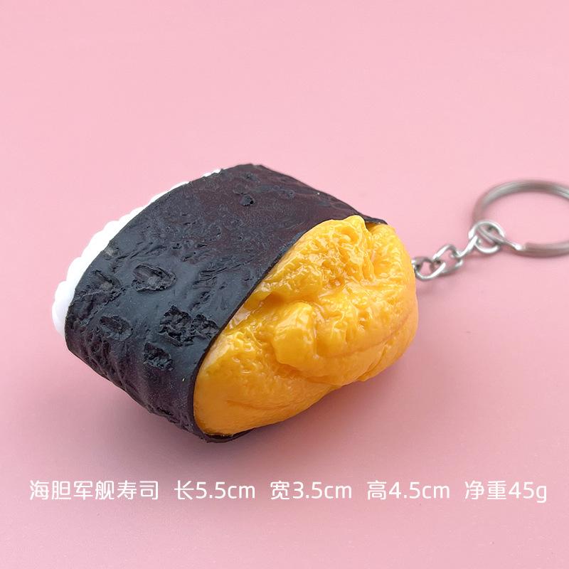Simulation Fake Sushi Model Keychain Fun Japanese Keychain Rice Ball Salmon Model Sushi Keychain Pendant Food Mold Decoration