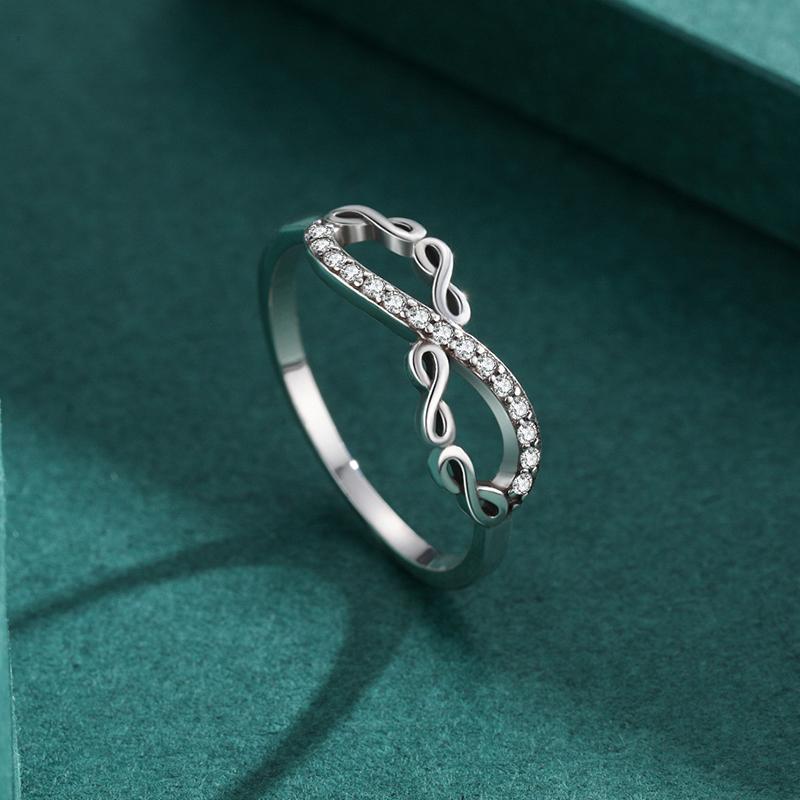 MODIAN Inel de deget cu farmec de dragoste infinită din argint 925 original, bijuterii fine CZ la modă pentru femei Cadouri de petrecere