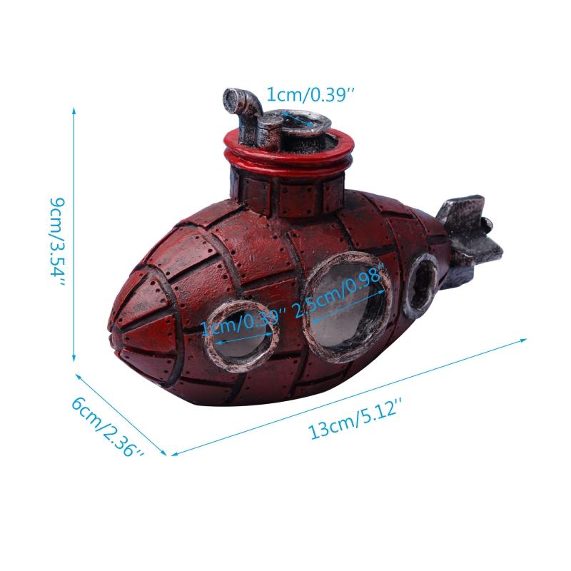 Creative Aquarium Sunken Ship Decorations Resin Pirate Ship Submarines Ornaments Landscaping For Small Medium Fish Tank