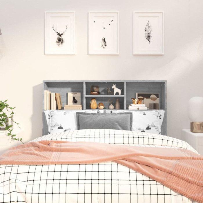 VidaXL Armoire de tête de lit Chêne fumé 120x19x103,5 cm