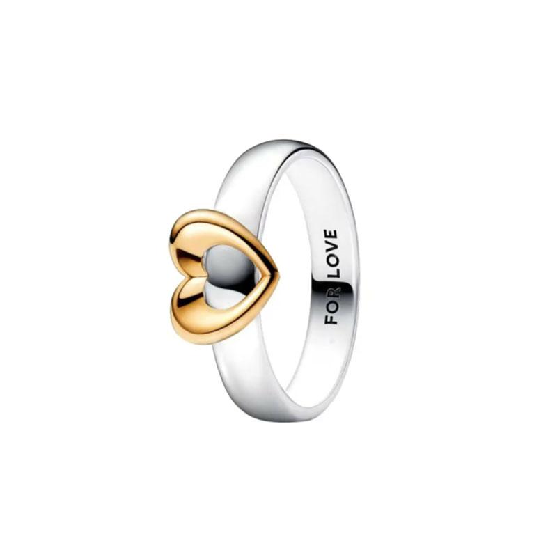 European New 925 Silver Size 6, 7, 8, 9 Heart-Shaped Flower Shaped Ring Suitable for Wedding Parties Women's Exquisite Luxury