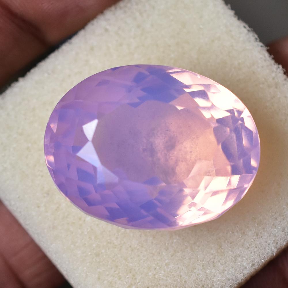 Lab-Created Pink Opal Loose Gemstone 108ct Big Oval Shape October Birthstone for Gem Collections