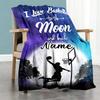Basketball Moon Customize Text Blanket Gift Customizable Blanket Soft Warm Cozy Throw For Living Room Seaside Nap Picnics Four Seasons Multipurpose
