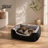 Resilient Cat Bed for Neck Support Rectangular Plush Bed, Cozy Pet Lounge Anti-slip Bottom, Cuddler Small Pets Washable Couch Indoor Cats Dogs Puppies