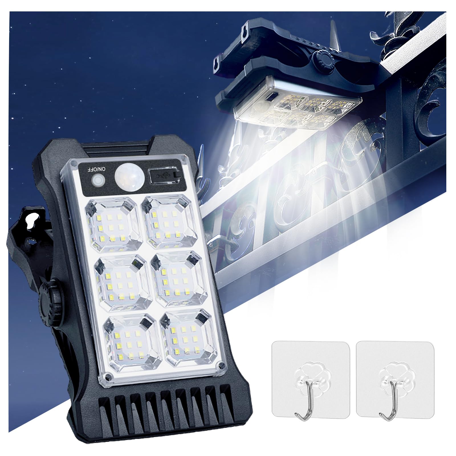 

Pokmil Outdoor Solar Sensor Light, Clip-on Solar Light, Motion Sensor LED, Solar Powered, Energy-Saving, Waterproof, Security Light, High Brightness,