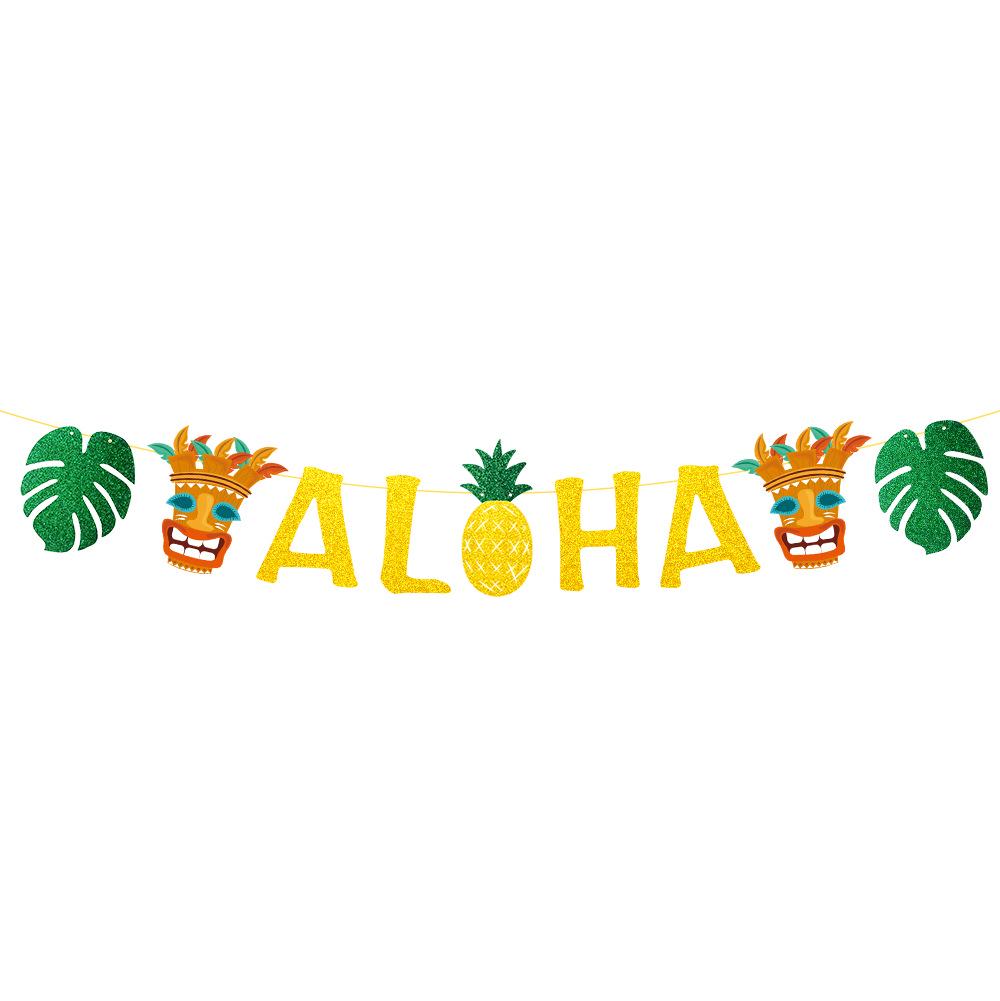 Aloha Tropical Party Decorations: Flamingo, Bird, and Leaf Hanging Ornaments
