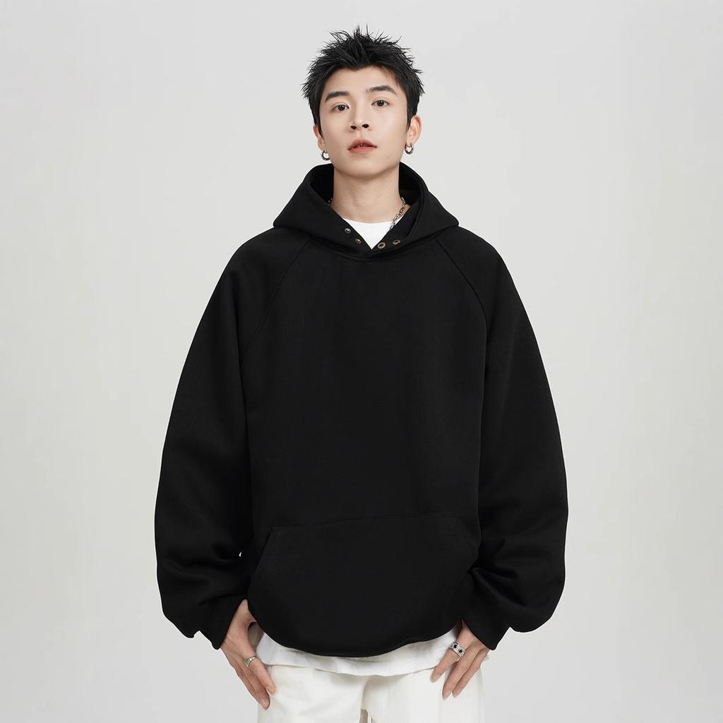 Button Hooded Sweatshirt Men's Autumn and Winter Loose Casual Versatile Hoodie Jacket