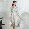 Gentle and Ageless Print Series Leads the Women's 2025 Autumn Style Dress with Floral Pleats and a High-End Feel