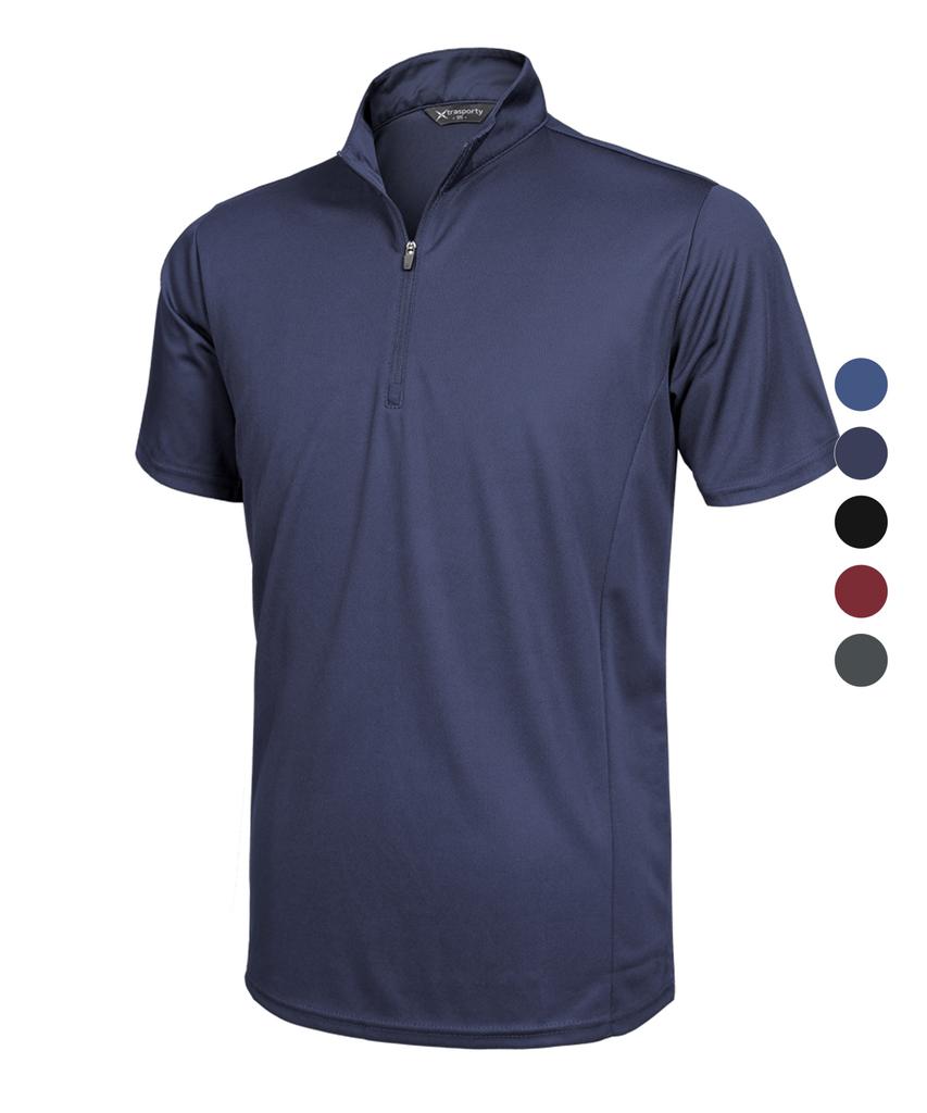 EXTRASPORTY Front-Ventilated Men'S Short-Sleeve Zip-Up T-Shirt 5 Colors (Type A)