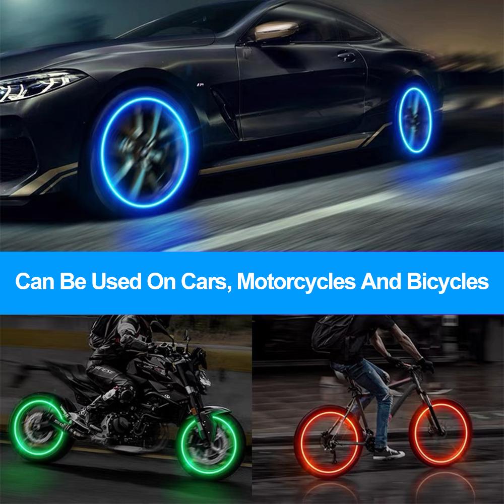 1 Pair Bicycle Lights Motion Sensor LED Lights Road MTB Bike Tire Valve Caps Wheel Spokes Light Bicycle Accessories Neon Flash